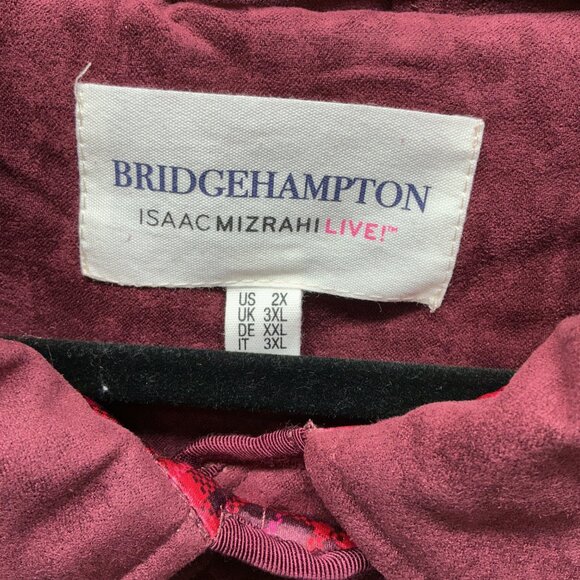 2X Faux Suede Quilted Barn Jacket with Lining-Spiced Wine Isaac Mizrahi Live! - Picture 3 of 13